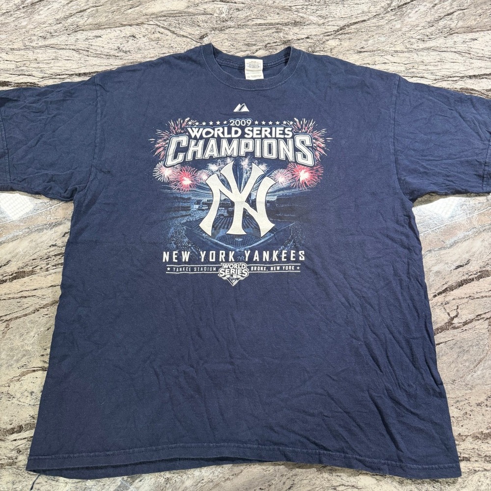 Gildan NY Yankees 2009 World Series Champions Roster Tee Navy XL